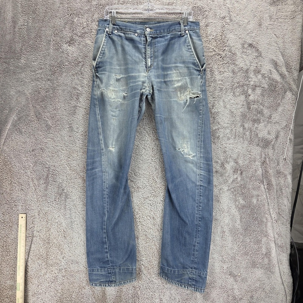 Vintage Levis Engineered Jeans Mens Blue Twisted Zip Fly Thrashed Fits 30x30